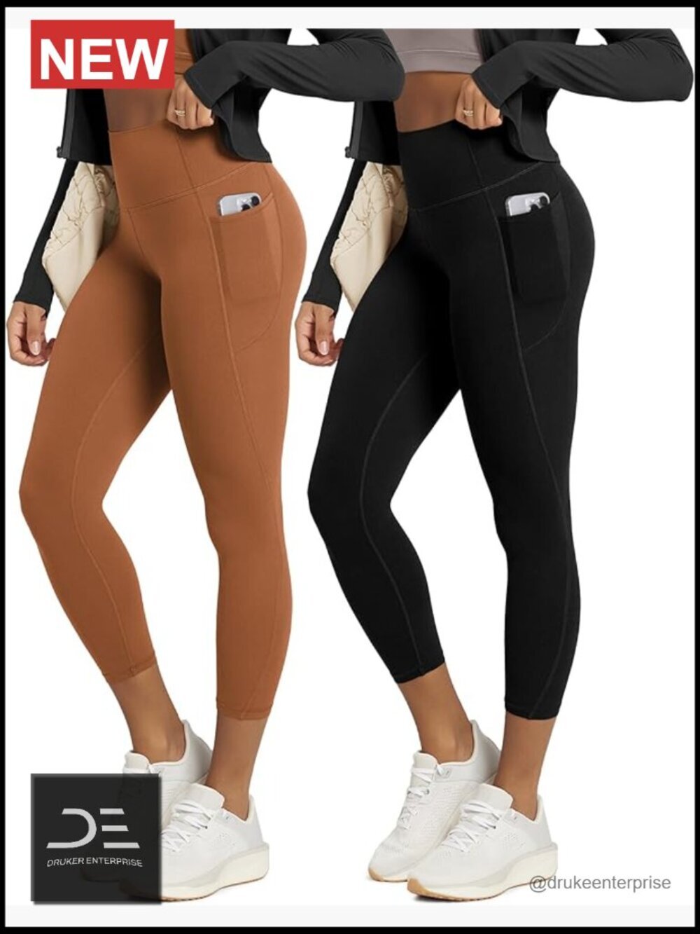 Buttery Soft High Waist Yoga Leggings with Pockets 23" Inseam